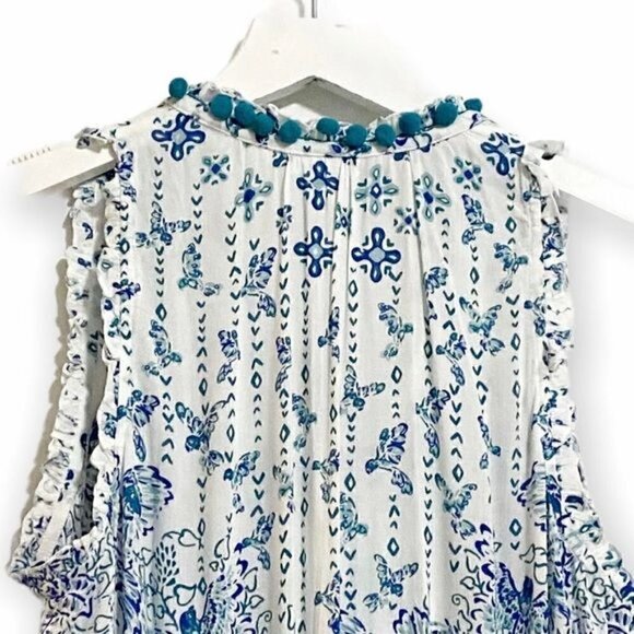 NWT Poupette St. Barth Clara Blue Parrot Mini Dress size L - Picture 10 of 15